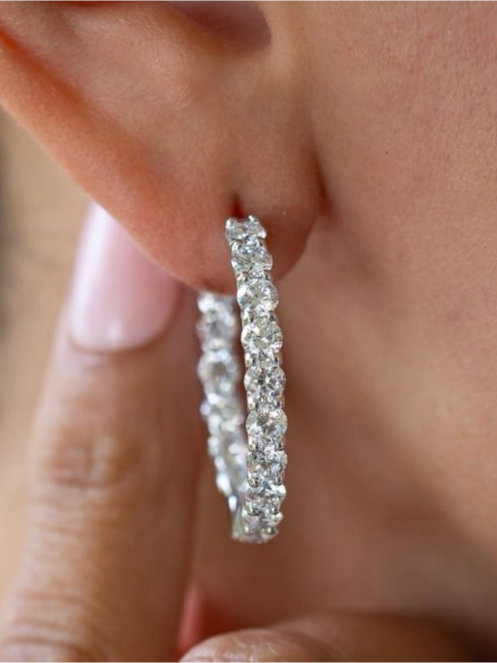 4ct Inside-Out Hoop Earrings